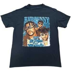 Bad Bunny Shirt Mens Medium Black 2022 El Ultimo Tour Del Mundo Concert T-Shirt